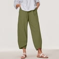 thumbnail image 2 of felwors Women's Capri Pants Casual Summer Cotton Cropped Lounge Pants Trousers AG, XXL, 2 of 5