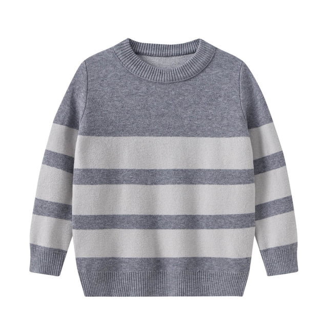 MeetoTime Chandails à Manches Longues Rayés pour Enfants Col Rond Décontracté Automne Hiver pour Garçons Filles 3-14 Ans