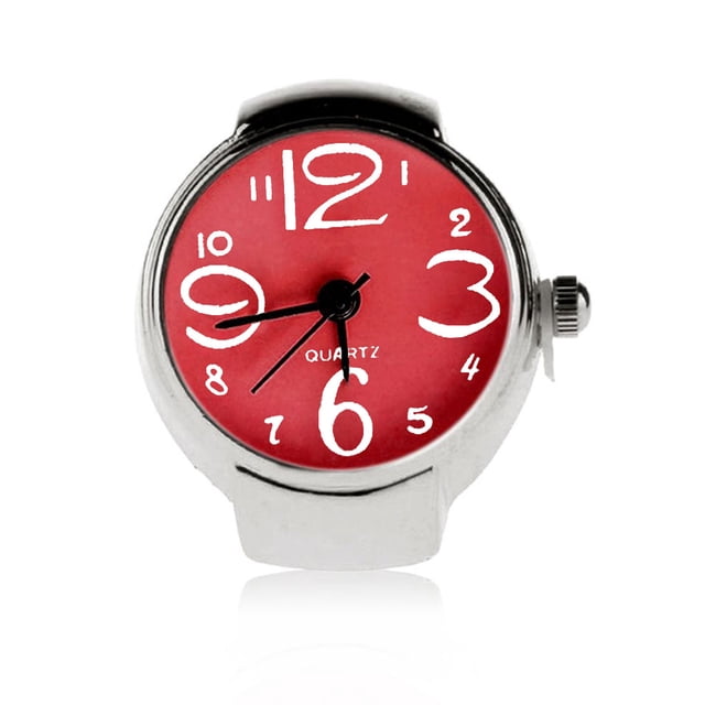 Minnieouse Divertido Creativo Acero Elástico Cuarzo Anillo Dedo Reloj Dama Chica De Ropa, zapatos y accesorios Miscelánea Rojo Minnieouse PS1173-02