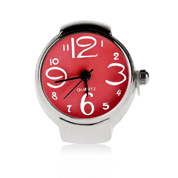 Minnieouse Divertido Creativo Acero Elástico Cuarzo Anillo Dedo Reloj Dama Chica De Ropa, zapatos y accesorios Miscelánea Rojo Minnieouse PS1173-02