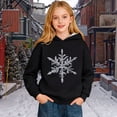 thumbnail image 2 of Fiaer Kids Snowflake Sweatshirt Hoodie Minimalist Winter Pullover Long Sleeve Shirt for Boys Girls,Size 1-14 Years Black 100, 2 of 4