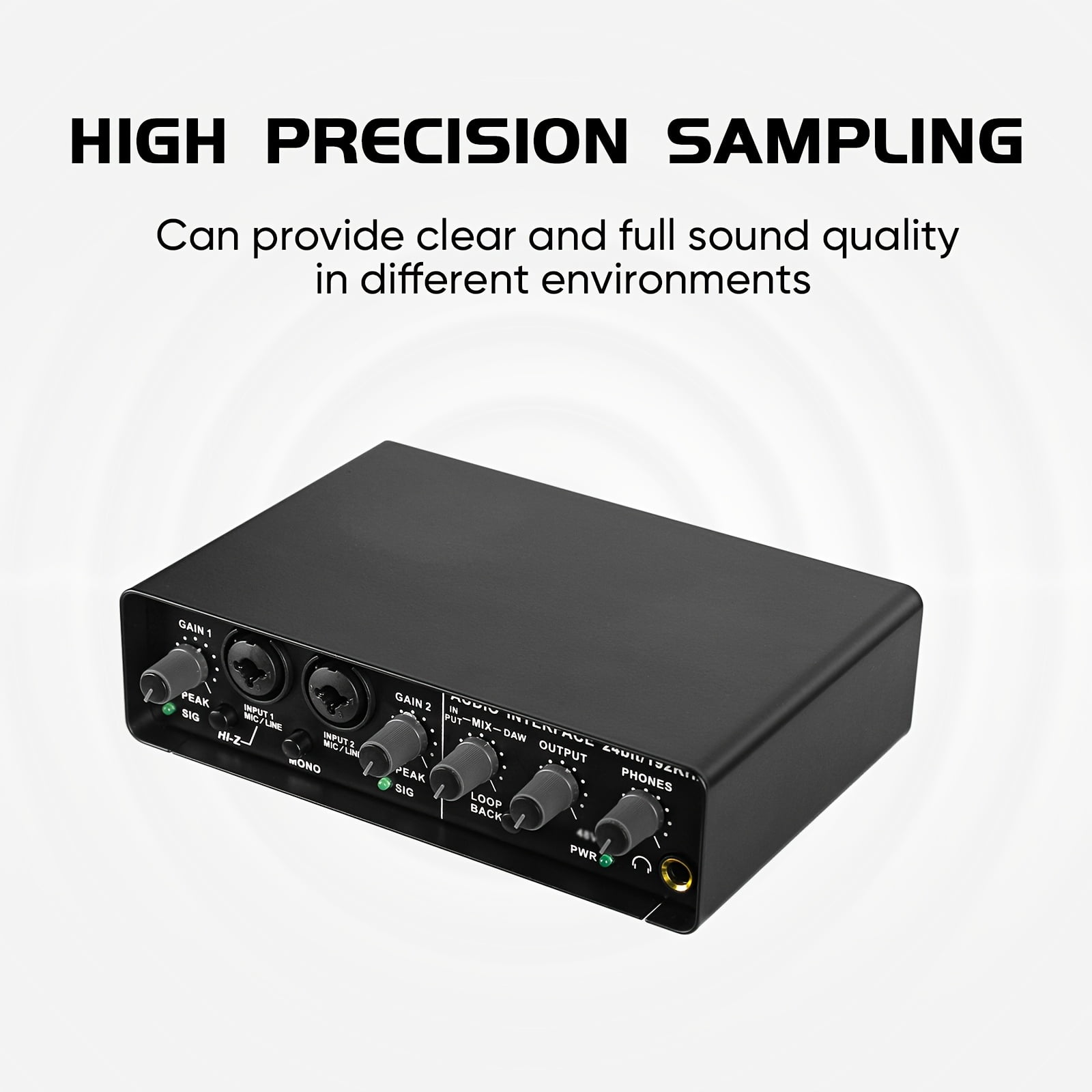 2-Channel USB Audio Interface | 24-bit/192kHz, Low Latency, Dual 48V Phantom Power, Ultra-Low Noise, Studio-Grade Sound for Home Studios, Podcasts, Live Broadcasts |, Metal, USB Powered