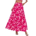 thumbnail image 4 of ZToonmas Women's Floral Print Elastic Waist A-Line Maxi Skirt High Waist Flowy Long Skirt with Pockets for Summer Casual Wear, 4 of 5
