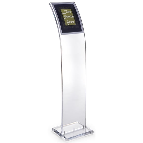 Floor Sign Stand with Magnetic Frame for 8.5x11 Signs, Free-Standing, With PVC Lens - Clear Acrylic (TLCUR8511)