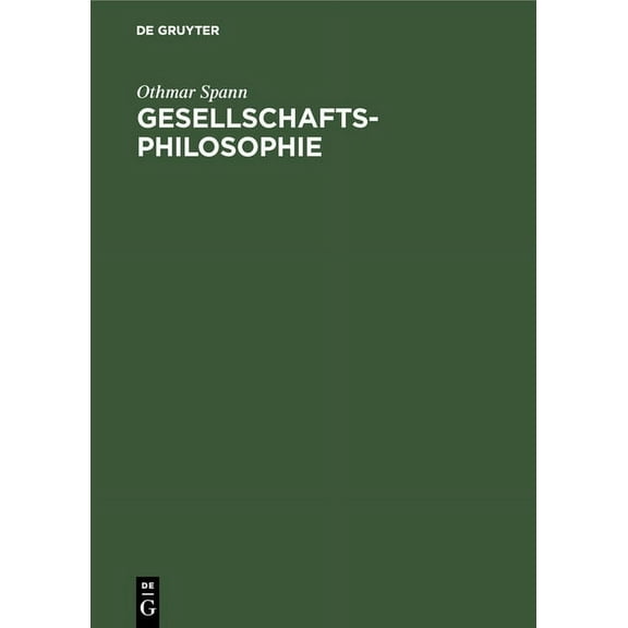 Gesellschaftsphilosophie, (Hardcover)