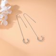thumbnail image 5 of 925 Sterling Silver Wave Cuff Earrings Wrap Tassel Earrings for Women Teen Girls Dangle Earrings Threader Chain----silver--Product code 80373 silver, 5 of 5