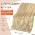 thumbnail image 2 of Extensiones de cabello con alambre, cabello humano real y brillante, 50 cm, rubio miel, 2 of 9