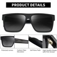 thumbnail image 3 of Gafas de sol JIM HALO retro polarizadas cuadradas con parte, 3 of 3