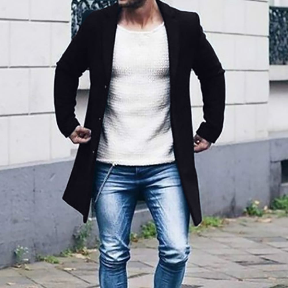 Winter Jacket for Men Mens Winter Button Slim Long Sleeve Suit