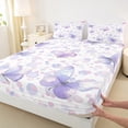 thumbnail image 3 of Homewish Romantic Purple Buttefly Queen Sheet Sets, Cartoon Animal Fitted Sheet, 4pcs, 3 of 7