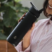 TAL 26oz Stainless Steel Ranger Water Bottle with Easy Sip Straw, Black