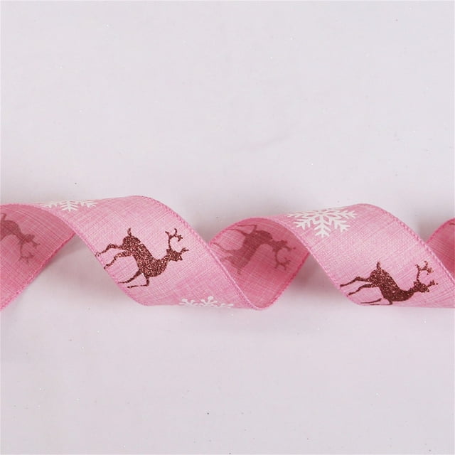 Vaidha 10m Long Deer Snowflake Ribbon Home Printing Christmas Tree Decoration Ribbon