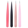thumbnail image 1 of Miangastore 4Pcs Tweezers for Eyebrows Stainless Steel Practical Design Women, 1 of 9