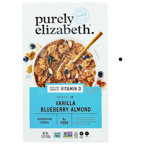 (Pack of 6), Purely Elizabeth Vanilla Blueberry Almond Superfood Cereal, 11 oz