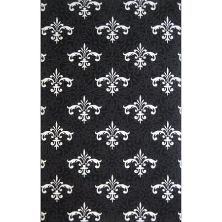 Extreme Fleur De Lis 53" x 83" Rug, Black