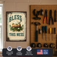 thumbnail image 5 of Bless This Mess Metal Poster by DC | Vintage Tin Sign Wall Art for Indoor Use | 7x10" Rust-Free Aluminum Decor for Kitchen | UV Protected & Weatherproof Print | Made in USA, 5 of 6