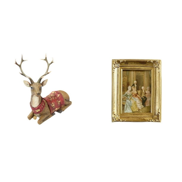 Escultura De Alce Reno, Adorno De Mesa, Figura De Ciervo, Estatua Para Sala De Estar, Oficina, Dormitorio, Granja, Marco De Fotos De Resina, Soporte Para Tarjetas, Póster, Marco De Fotos Con