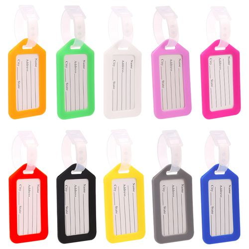 plastic luggage labels