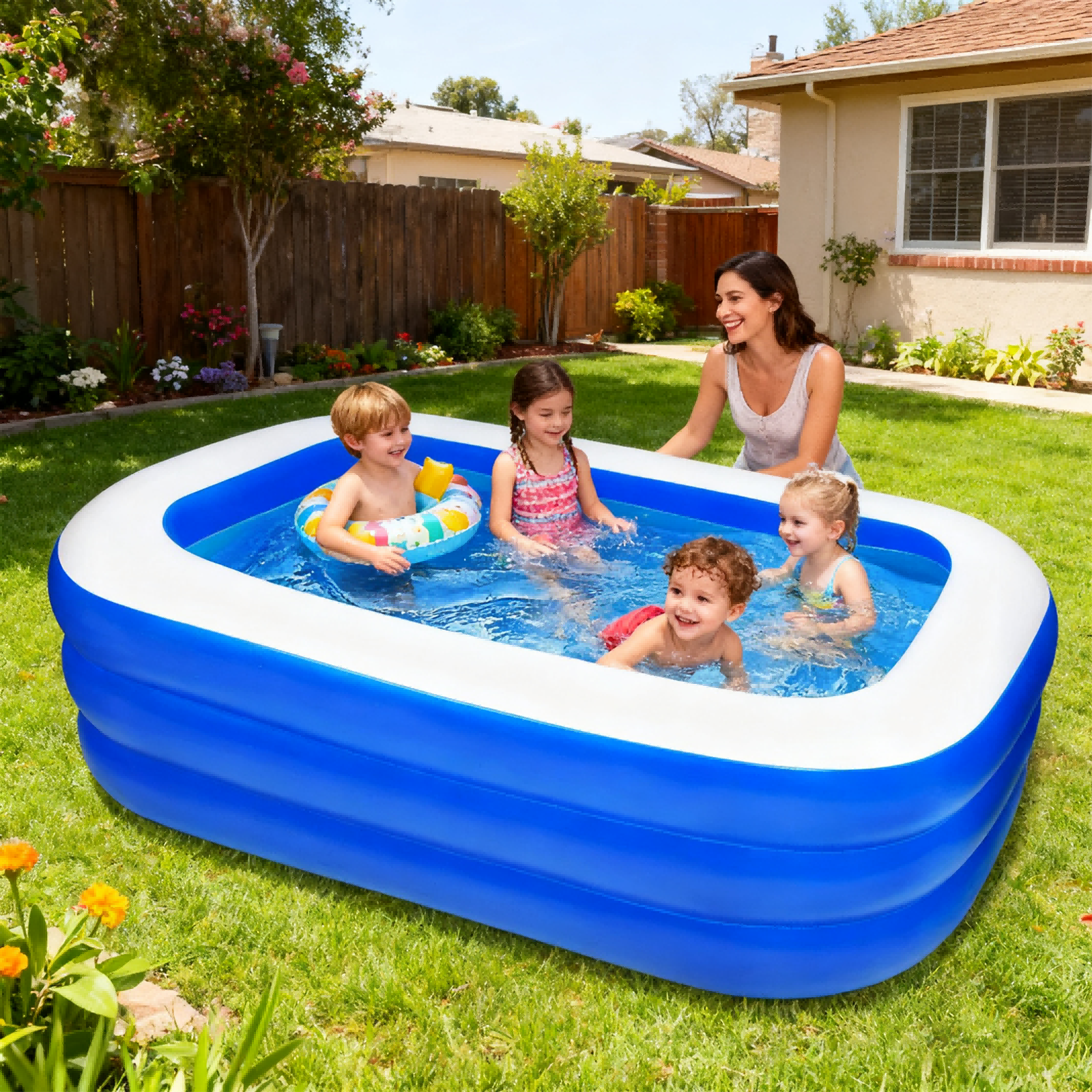 MoonSun Big Adults & Children's Outdoor Play Inflatable Pool, 71