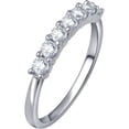 thumbnail image 2 of Arista 5/8 ct Round White Diamond 7-Stone Women's Eternity Band in 10K White Gold (I-J, I2-I3), 2 of 4