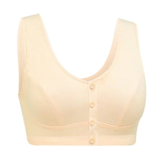 beishanbush Clothing 2025 Bra Under $5 Women Button Front Thin Cotton Underwear