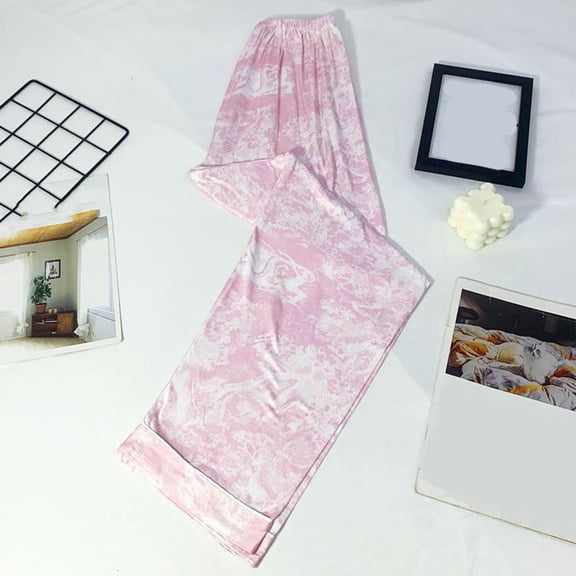 JUSLIO Womens Pajama Pants Comfortable Pants for Women Casual Loungewear Pink L