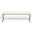 thumbnail image 2 of SAFAVIEH Couture Janeen Solid Boucle Modern Bench with Metal Frame, Ivory/Black, 2 of 11