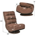 thumbnail image 4 of Pemberly Row Fabric 5-Position 360 Degree Swivel Gaming Chair in Coffee, 4 of 12