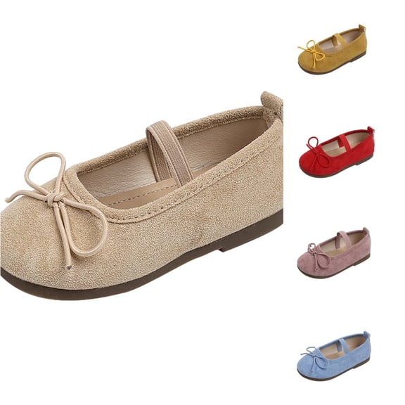 QTSHPN Girl Sneakers Ballet with Bow Fashion Summer Children Sandals Casual Flat Bottom Lightweight Style Kid Shoes