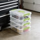 thumbnail image 5 of Caja de Almacenamiento de Plástico Apilable para Escritorio, Organizador de 4 Niveles con Hebilla y Asa, Apertura Grande, Diseño Desmontable para Oficina Hogar Papelería Cosméticos, Color Blanco, 5 of 6