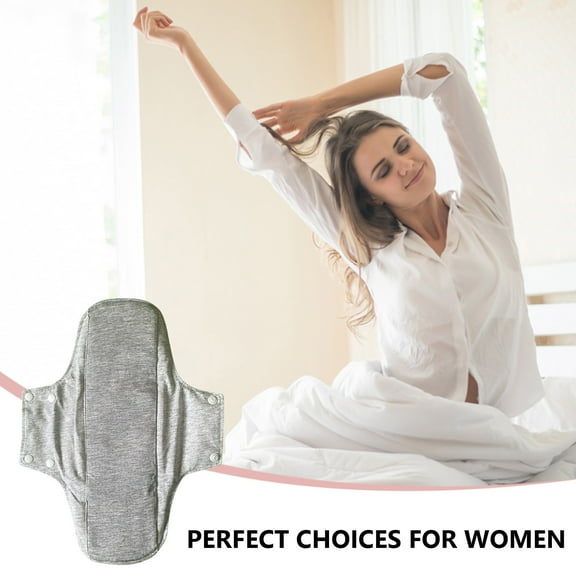 Kumdkd Reusable Sanitary Pads - Organic Cotton Washable Menstrual Pads with Snap Wings (Leakproof Period Panty Liners for Women & Teens)