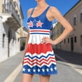 thumbnail image 4 of Vestido Sin Mangas Vestido de tirantes para mujer Vestido de chaleco plisado del Día de la Independencia de moda (Multicolor S) Cgtredaw Para estrenar, 4 of 6