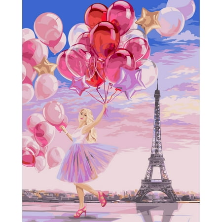 UPC: 4650206103416 | Painting by Numbers Kit Crafting Spark Beautiful Mood J040 19.69 x 15.75 in Girl City