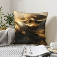 thumbnail image 6 of Xecao Luxurious Gold Flow Print Soft Velvet Decorative Throw Pillow Covers, Square Cushion Cases for Bed, Sofa, Living Room, Car, and Indoor Outdoor Use-20"x20", 6 of 8