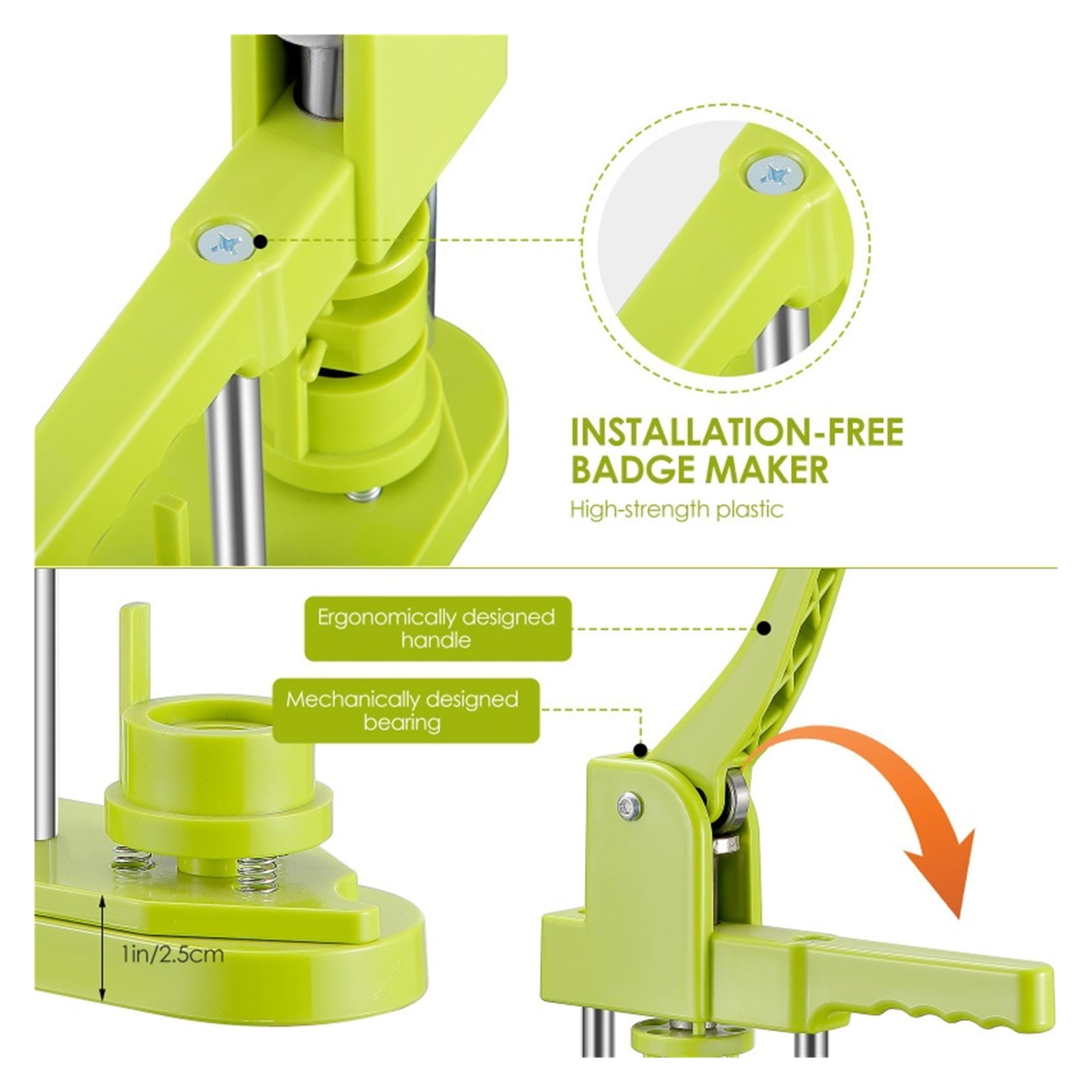 25mm DIY Button Pin Badge Maker,Button Maker Machine Installation Installation-Free, DIY Pin Button Maker Press Machine Badge Punch Press ,Easy Pressing