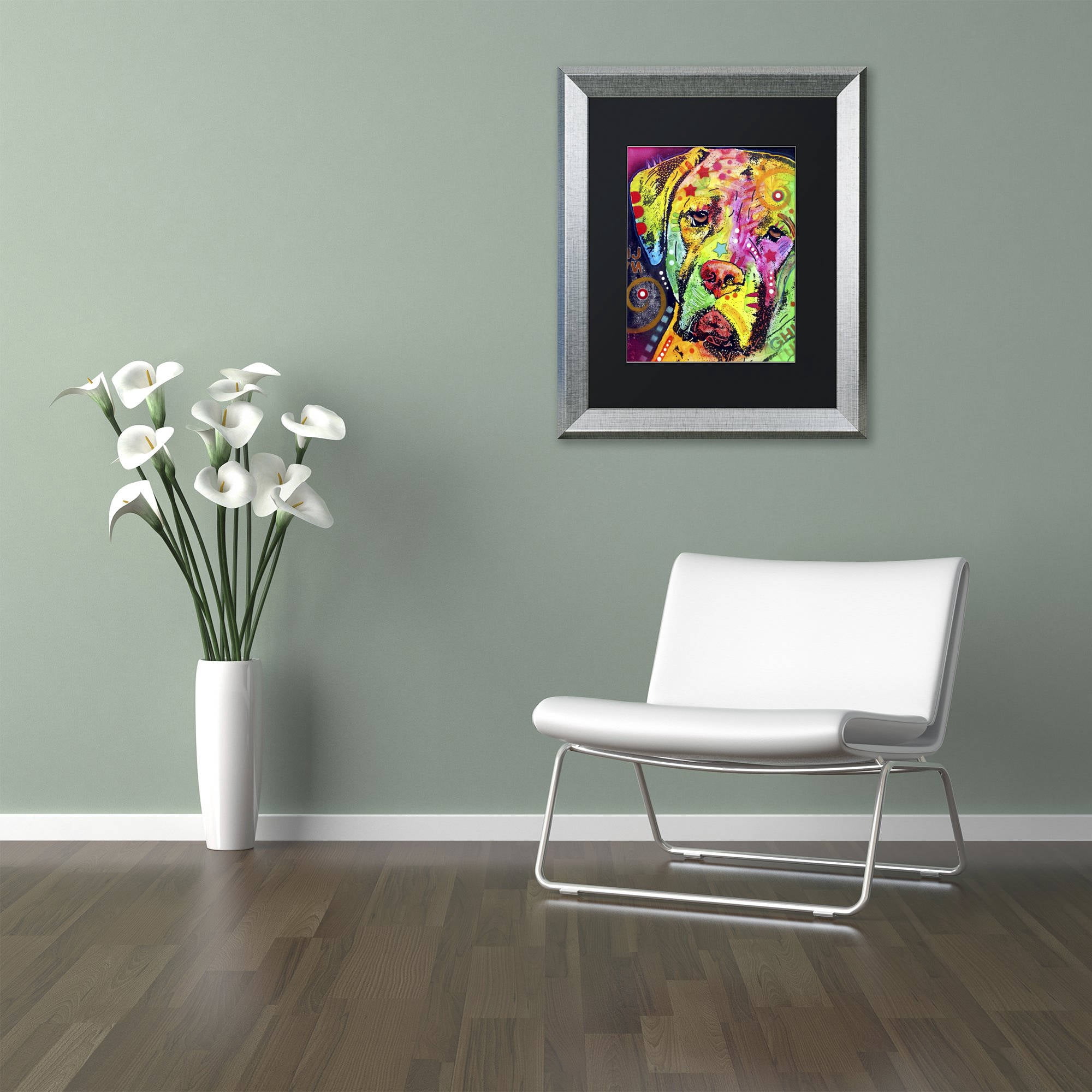 Trademark Fine Art "Mastiff II" Canvas Art by Dean Russo, Black Matte, Silver Frame