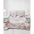 thumbnail image 2 of Twin XL Quilt Bedding Set, Pink Merry Christmas Reversible Summer Quilt 3 Pieces, Xmas Tree Snowman Eucalyptus Wood Lightweight Bedspreads Coverlets with 2 Pillow Shams for All Seasons, 2 of 5