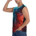thumbnail image 3 of Lsque Red And Blue Fire Print Men's Cotton Blend Sleeveless Muscle Shirts (S-3XL)- Moisture Wicking, Odor Protection, UPF 30+,3X-Large, 3 of 8
