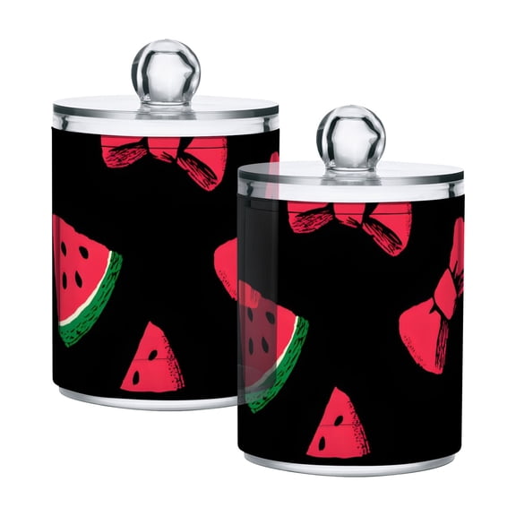 Watermelons with Red Bows Translucent Plastic Cans Storage Canisters with Lid Set of 2