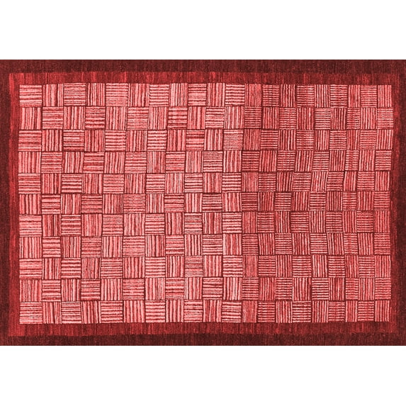 Ahgly Company Machine Washable Indoor Rectangle Abstract Red Modern Area Rugs, 2' x 5'