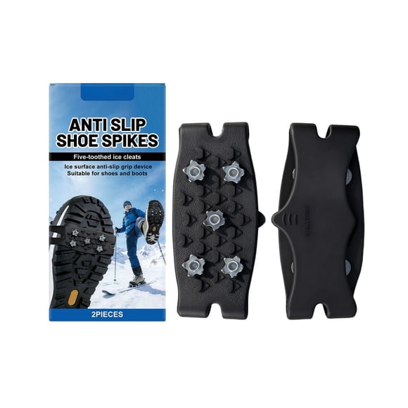Non Shoe 1 Pair Ice Shoe With 5 Teeth Universal Non Non For Slipping Ice Grips For Shoes Boots Walking Men's Sports Shoes With Steel Toe Cap Sporting Men's Sports Shoes Dog Seat Belt For Car Carabiner
