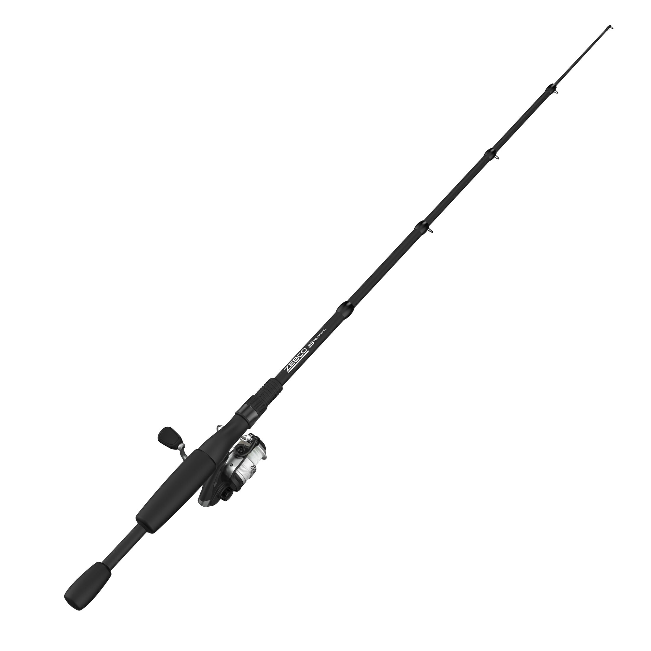 Zebco 33 Micro Spincast Reel and Telescopic Fishing Rod Combo, Extendable  19-Inch to 5-Foot Rod, Size 10 Reel, Silver/Black - Walmart.com