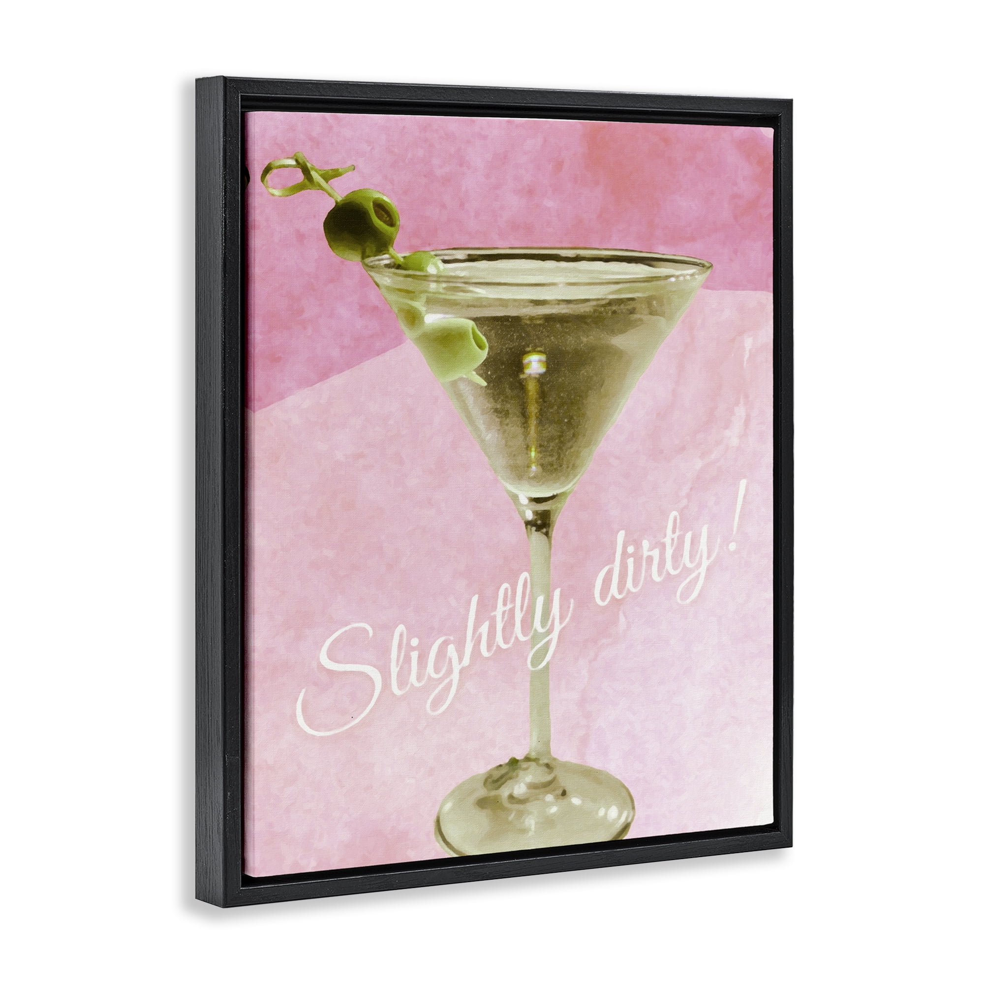 Stupell Industries Slightly Dirty Martini Food & Beverage Painting Black Floater Framed Canvas Art Print Wall Art, 17 x 21