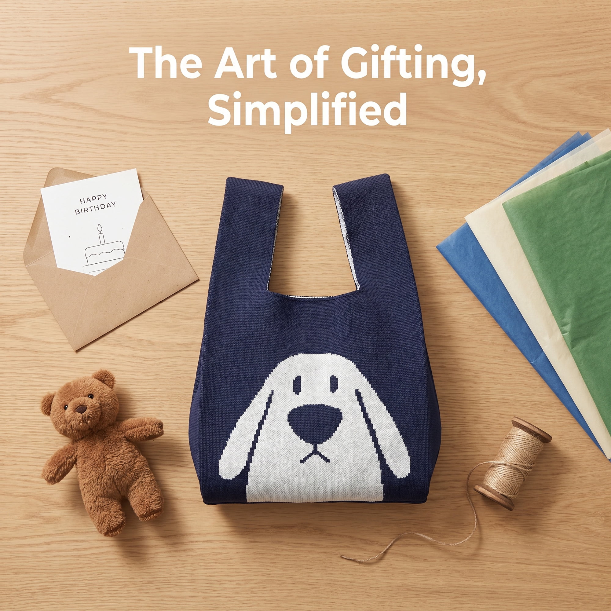 Unique Bargains Cute Cartoon Gift Bags with Handles for Parties 7.5" x 13.4" Navy Blue