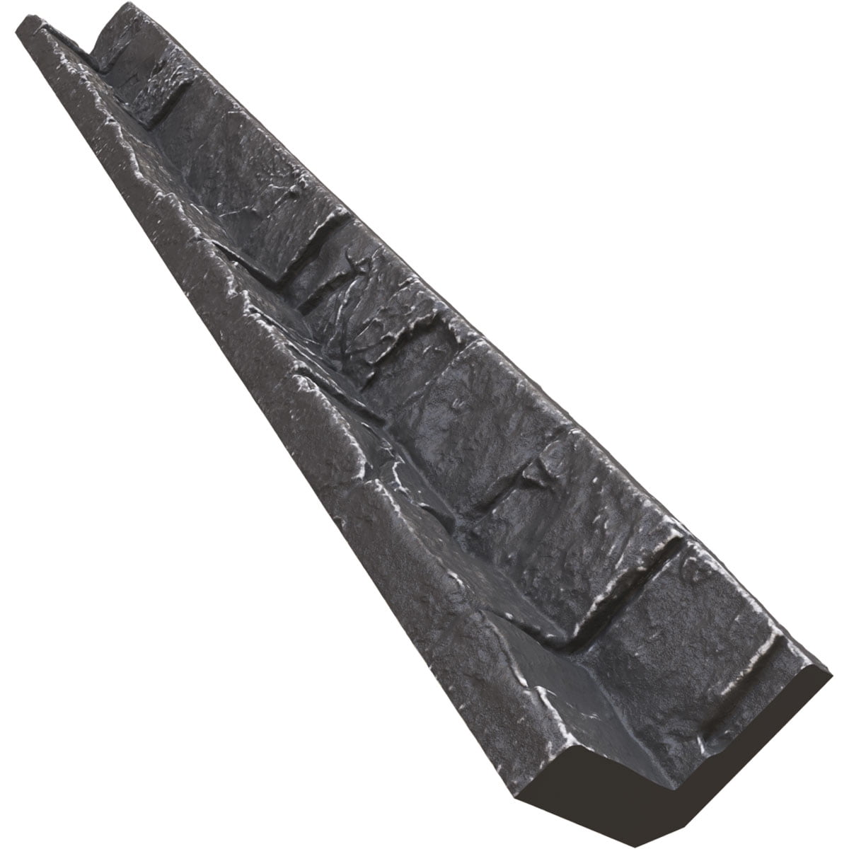 Ekena Millwork 3"W x 3"D x 48"H Universal Inside Corner for StoneWall Faux Stone Siding Panels, Slate Gray
