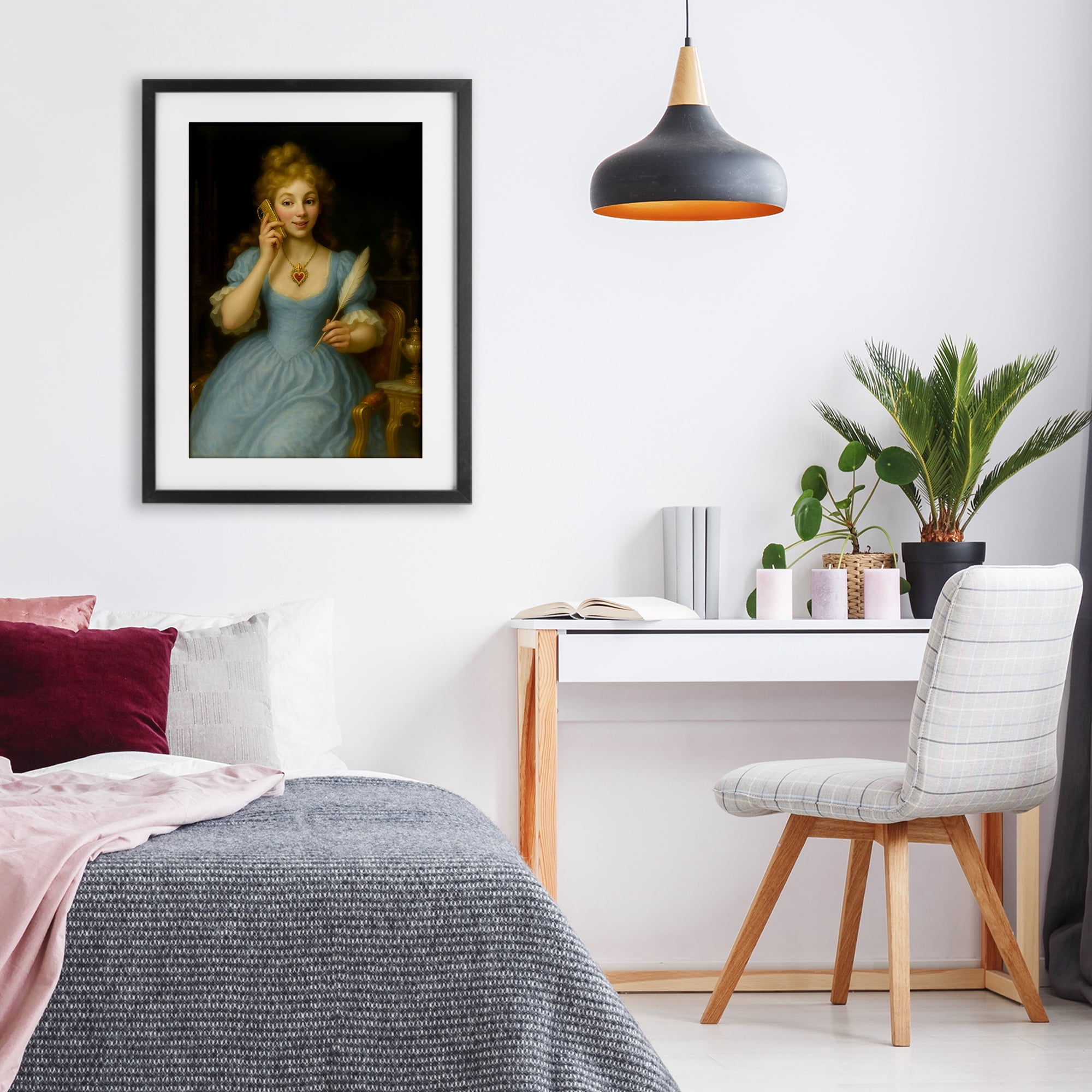 Stupell Industries May I Take A Message Black Framed Print Under Glass, design by Grotto Studios