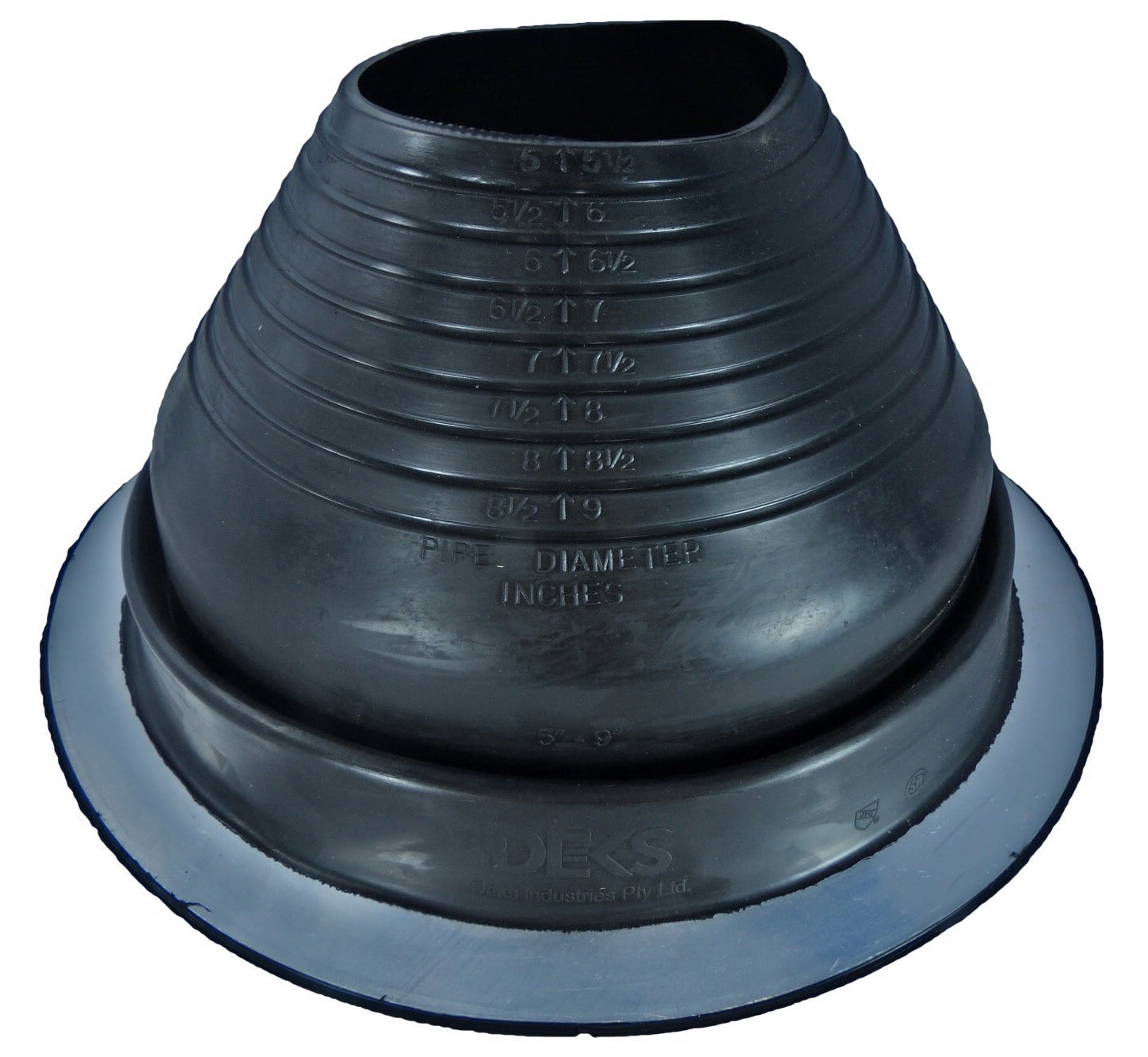 DEKTITE #6 - DF106B - ROUND Black EPDM flexible Pipe Flashing, Roof ...