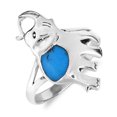 thumbnail image 3 of Joyful Elephant Blue Turquoise Sterling Silver Ring-7, 3 of 4