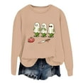 thumbnail image 1 of Chandail à Capuche pour Femmes Imprimé Lettre Col Rond Haut Doux Confortable Décontracté Manches Longues pour Automne Hiver Mode, 1 of 3