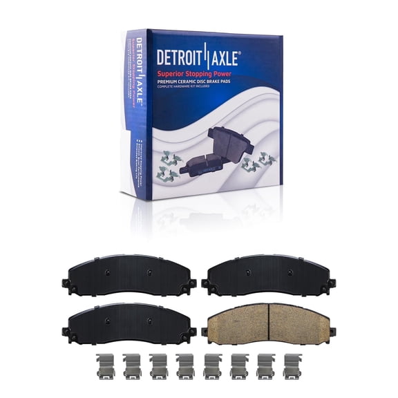Detroit Axle - Rear Brake Pads for 2012-2022 Ford F-250 Super Duty, 2013-2016 F-450 Super Duty [Crew Cab Pickup, With 8 Lug Wheels], Ceramic Brake Pads w/Hardware Replacement